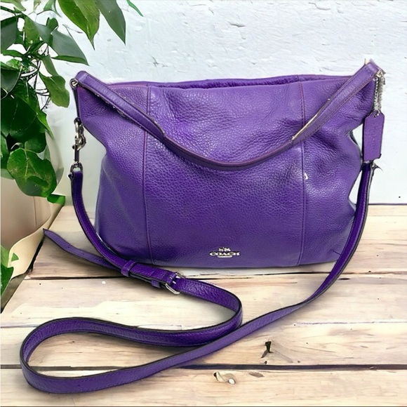 Coach Purple Shoulder Bag with Silver Hardware - Picture 11 of 11